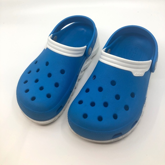 Crocs Dual Comfort unisex clogs bright blue/white, Adult size W6/M4 - Picture 1 of 5